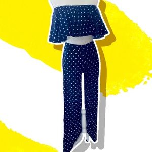 Blue And White Polka Dot Two piece 
1-11115